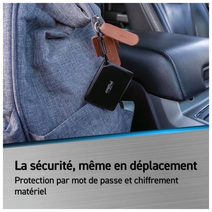 Disque dur SSD Externe - CRUCIAL - X10 Pro - 2TB - USB 3.2 Gen-2 2x2