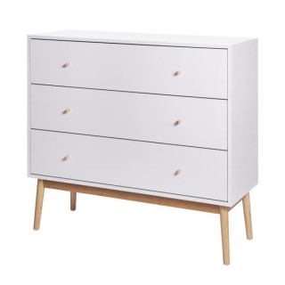 HOKKAIDO Commode 3 tiroirs - Blanc - L 101 x P 42 x H 92 cm