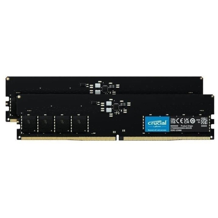 Mémoire RAM - CRUCIAL - Kit DDR5-4800 UDIMM - 64 Go : 2x32 Go (CT2K32