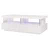 Table basse LED contemporain BLUE LIGHT - Rectangulaire - MDF - Blanc laqué brillant - L120 x P60 x H45 cm