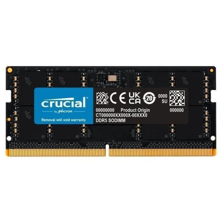 Mémoire RAM - CRUCIAL - DDR5-4800 SODIMM - 32 Go (CT32G48C40S5)