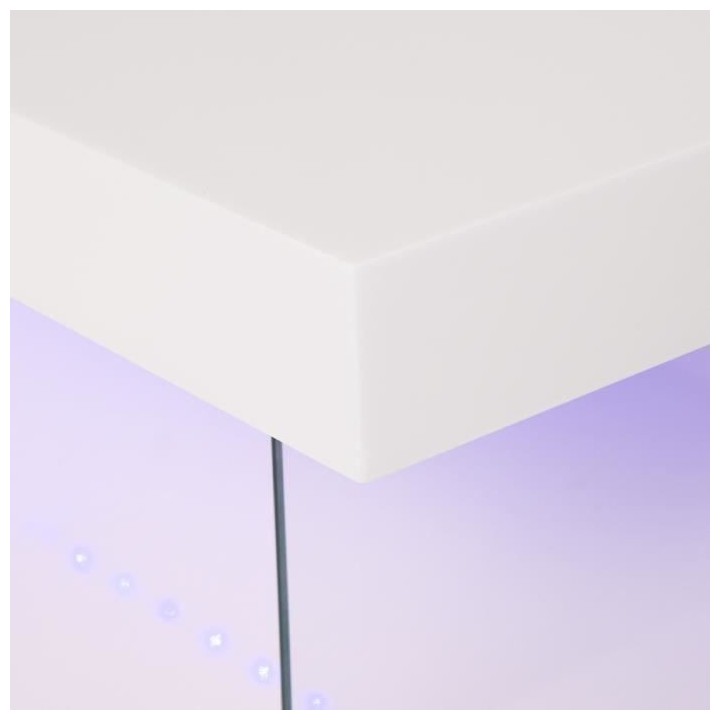 Table basse LED contemporain BLUE LIGHT - Rectangulaire - MDF - Blanc