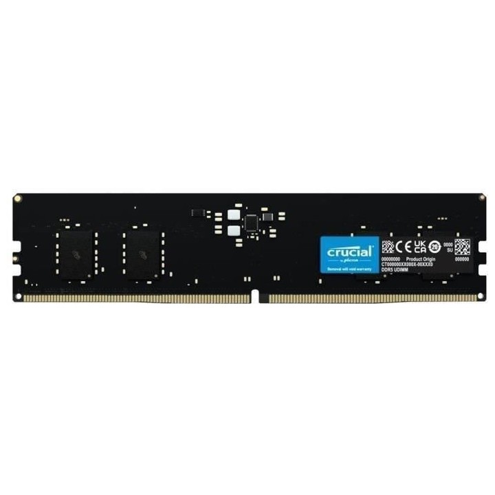 Mémoire RAM - CRUCIAL - DDR5-4800 UDIMM - 8 Go (CT8G48C40U5)