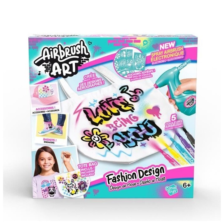 Canal Toys - Airbrush Art - Kit de Fashion Design Kit avec spray élec