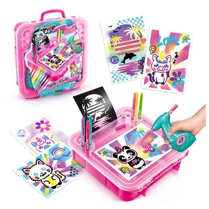 Canal Toys - Airbrush Art - Mallette d'activités avec spray électron