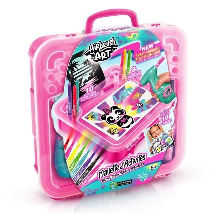 Canal Toys - Airbrush Art - Mallette d'activités avec spray électron