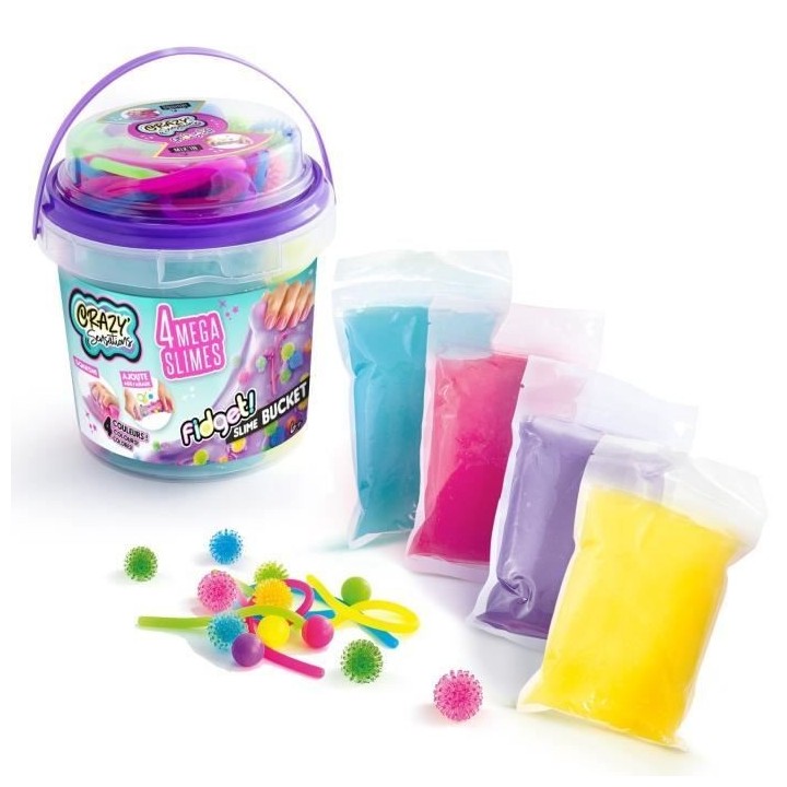 Baril de Slime Fidget - 4 Méga Slimes - Canal Toys - Loisirs Créatif