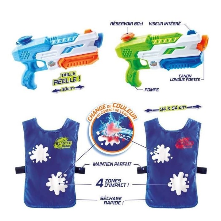 Jeu de Bataille d'Eau CANAL TOYS - Hydro Blaster Game - 2 pistolets +