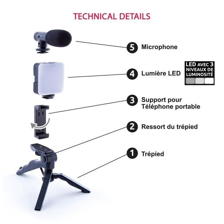 Kit de Vlogging - Studio Creator - INF 033 - Canal Toys