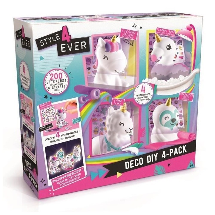 STYLE 4 EVER Mini Deco DIY - Lot de 4 mini-figurines a décorer et a p