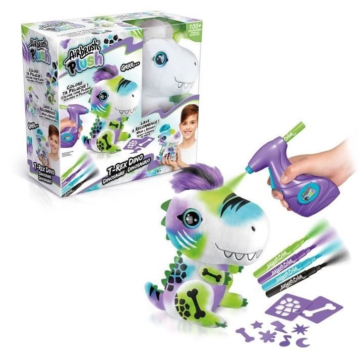 Peluche a colorier - Canal Toys - Air brush dino - Multicolore - 6 ans