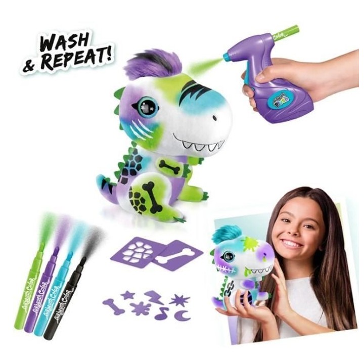 Peluche a colorier - Canal Toys - Air brush dino - Multicolore - 6 ans