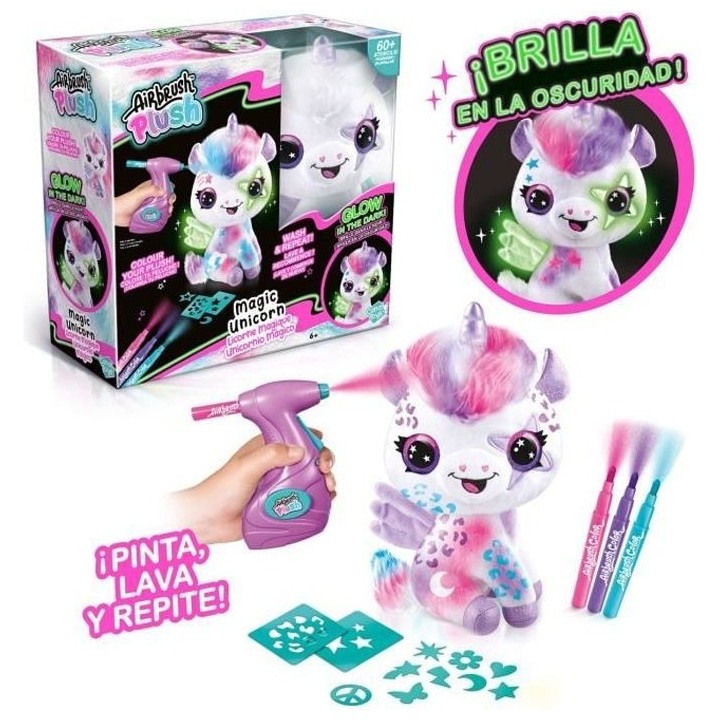 Canal Toys Licorne a Personnaliser Airbrush Plush - Peluche Spray Art