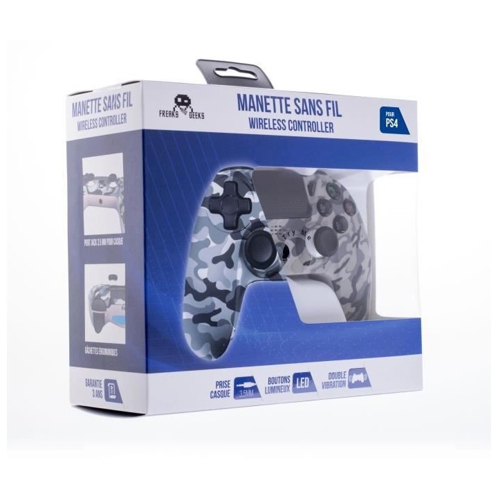 Manette Sans Fil WHITE CAMO clair avec Prise Jack pour casque et bouto