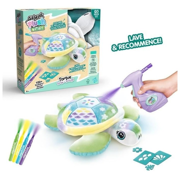 Peluche Airbrush Nature Tortue a Personnaliser - Canal Toys - OFG 280