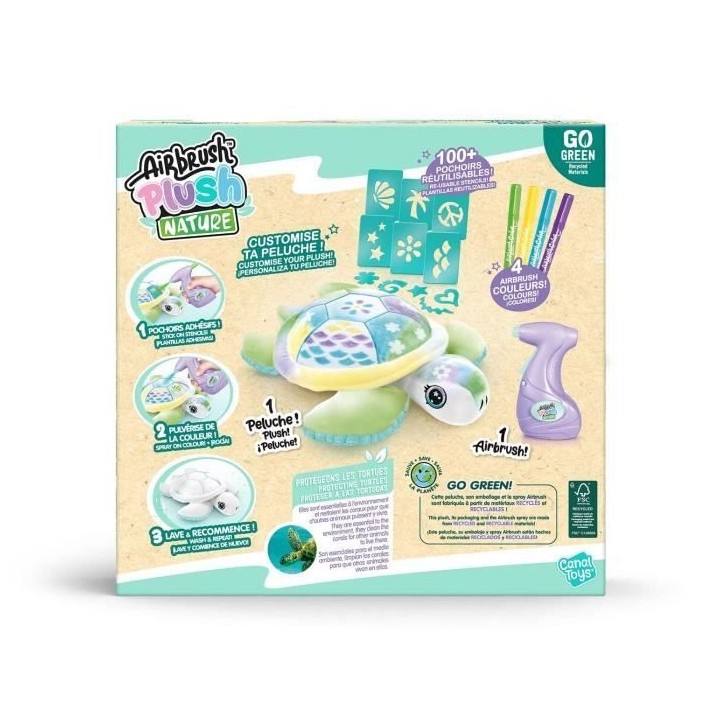 Peluche Airbrush Nature Tortue a Personnaliser - Canal Toys - OFG 280