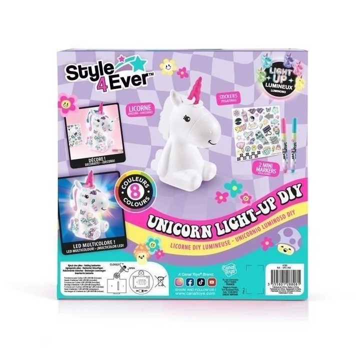 Canal Toys Style 4 Ever - Licorne Y2K DIY Lumineuse a décorer - Editi