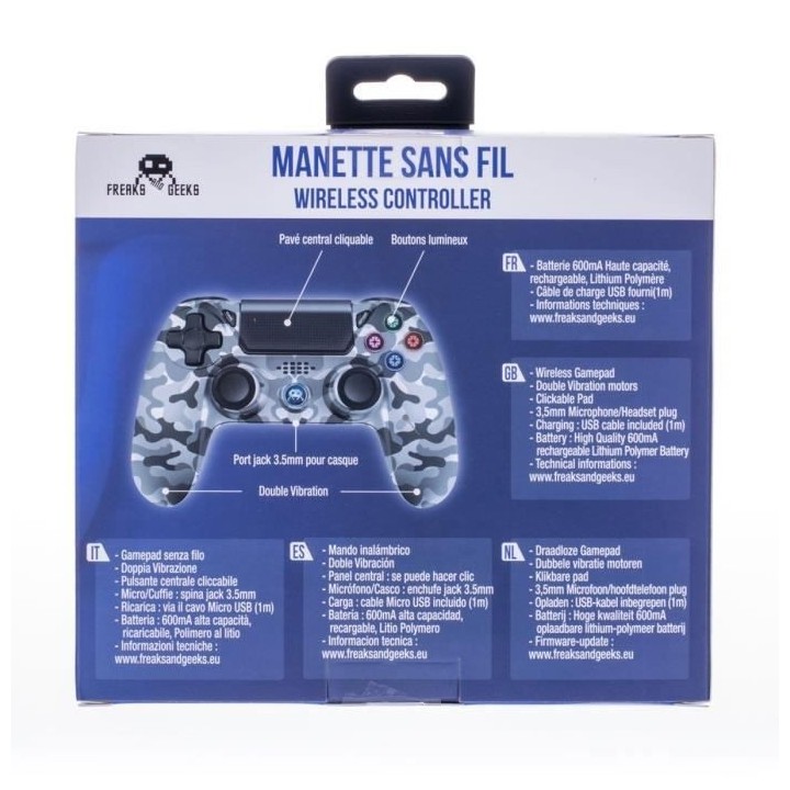 Manette Sans Fil WHITE CAMO clair avec Prise Jack pour casque et bouto