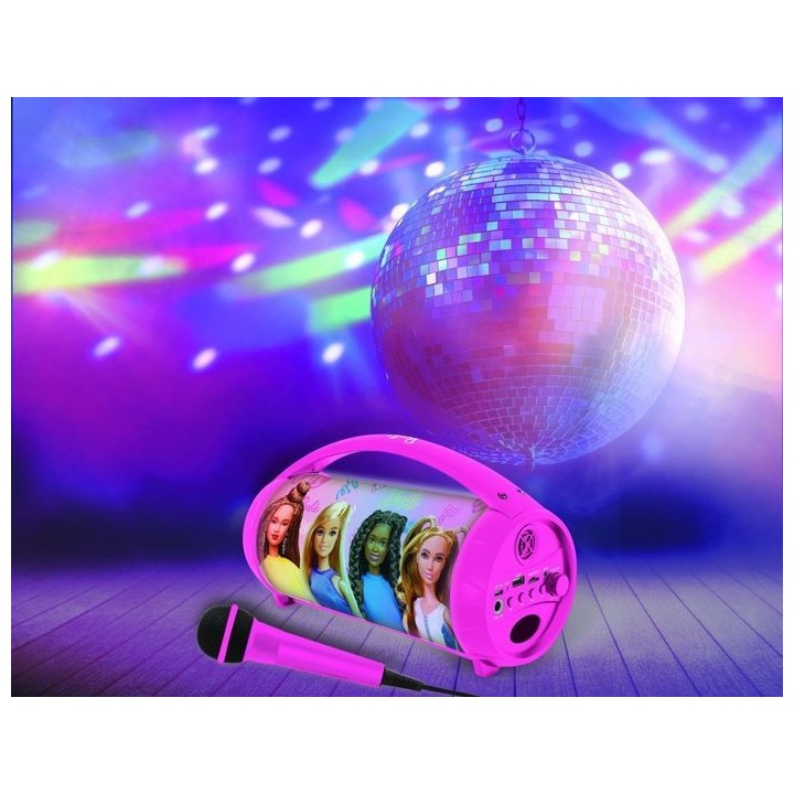 Enceinte Bluetooth Sans-Fil Lumineuse avec Micro Barbie