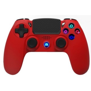 Manette Sans Fil Rouge avec Prise Jack pour casque et boutons lumineux