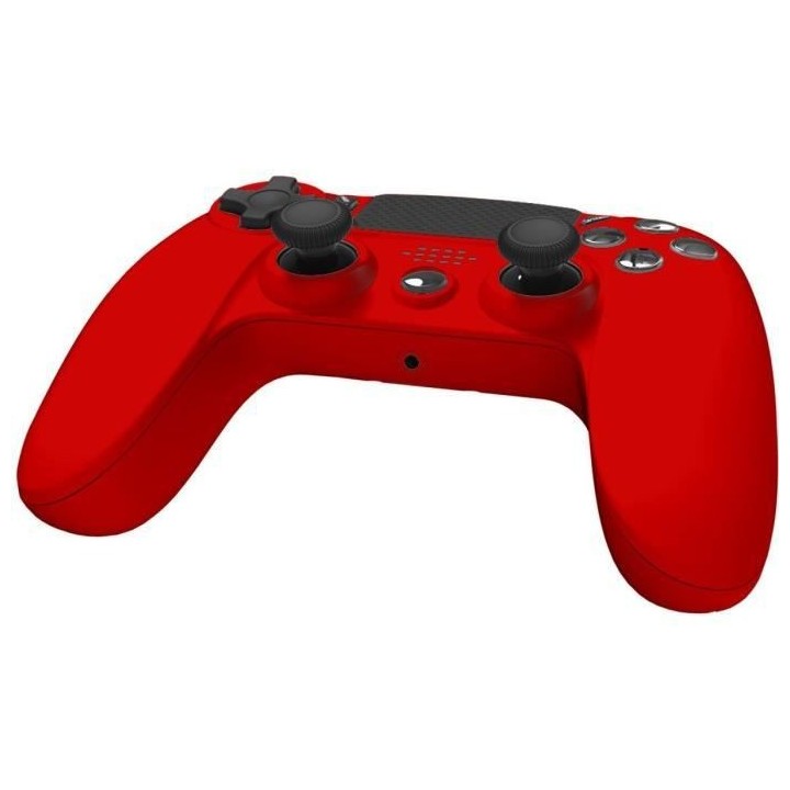Manette Sans Fil Rouge avec Prise Jack pour casque et boutons lumineux
