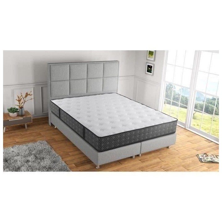 ARMONI - Matelas - 140 x 190 cm - Epaisseur 23 cm - Ressorts - Révers