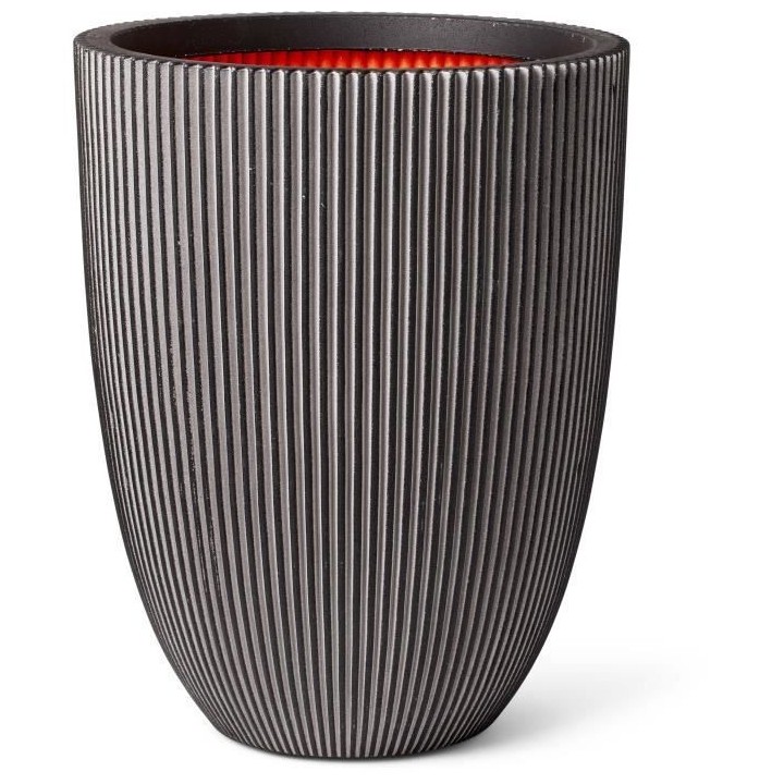 Vase élégant bas - CAPI EUROPE - GROOVE NL - 34 x 46 cm - Anthracite