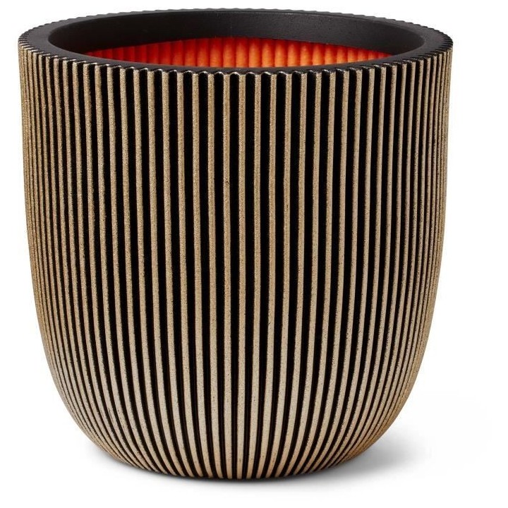 Pot de fleur boule - CAPI EUROPE - GROOVE NL - 35 x 34 cm - Noir / Or