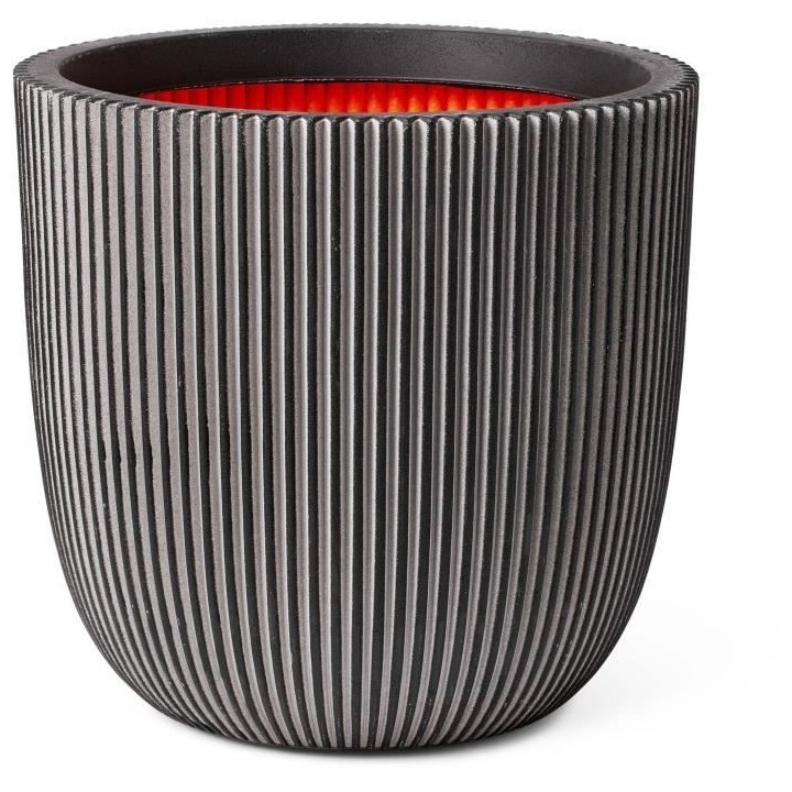 Pot de fleur boule - CAPI EUROPE - GROOVE NL - 35 x 34 cm - Anthracite