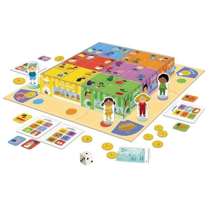 Jeu de société - NATHAN - J'achete - Jeu de courses avec 6 boutiques