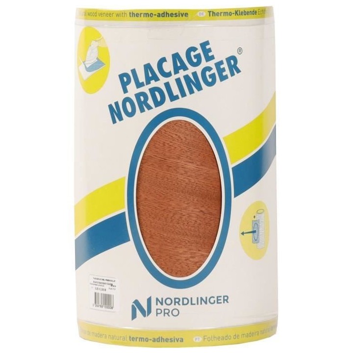 Placage en bois véritable acajou - NORDLINGER PRO - 0.25 m x 2.50 m -