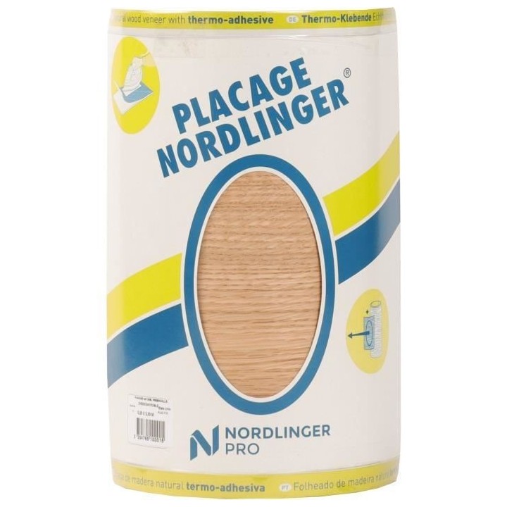Placage - NORDLINGER PRO - 0.25 m x 2.50 m - Pré-encollé - FSC MIXTE