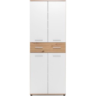 Meuble a chaussures Jacky 42 - Chene Artisan / Blanc - 70 x 185 x 35 c