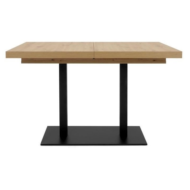 Table a manger extensible - ORLANDO - Chene artisan / noir - 6 a 10 pe