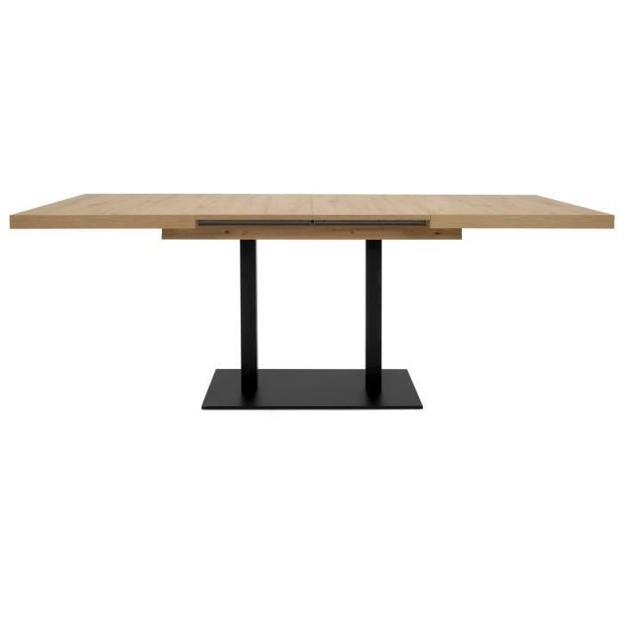 Table a manger extensible - ORLANDO - Chene artisan / noir - 6 a 10 pe