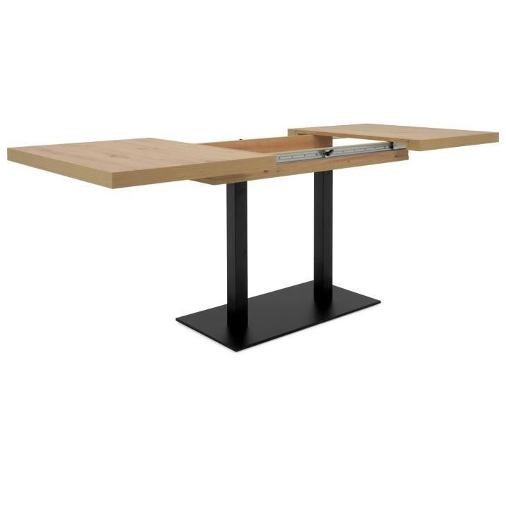 Table a manger extensible - ORLANDO - Chene artisan / noir - 6 a 10 pe