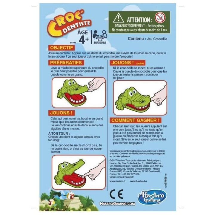 CROC' DENTISTE - Crocodile Dentiste - Jeu de societe pour enfants - Ve