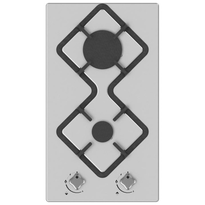 HUDSON HDG 2 I - Table de cuisson gaz domino - 2 foyers - Inox