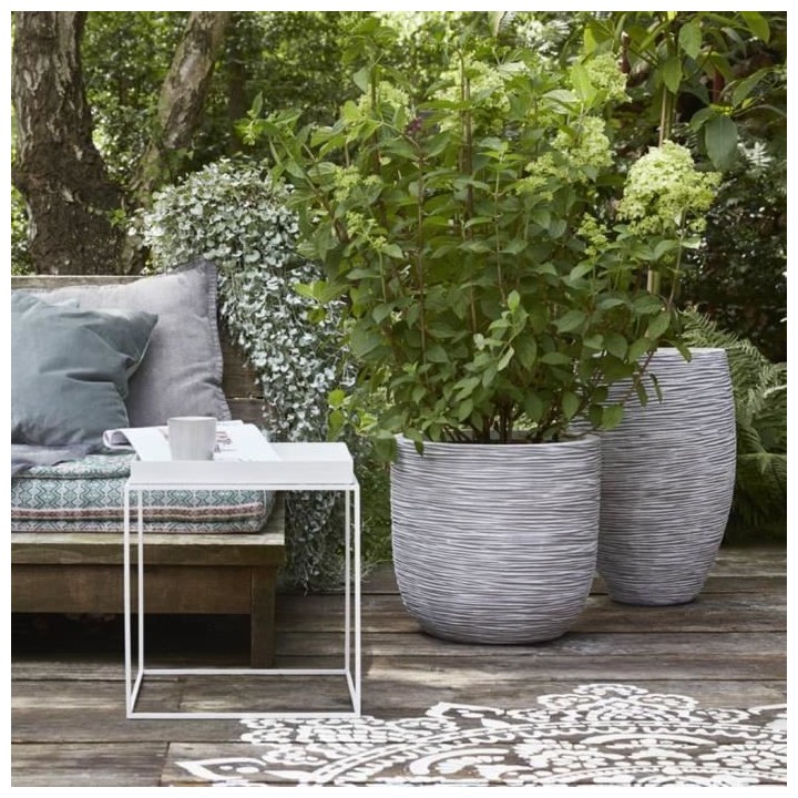 Capi Jardiniere Nature Rib 35 x 34 cm Ivoire KOFI932