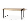 Table a manger fixe HIGH ROCK - 2 tiroirs - Rectangulaire - 6 personnes - L 166 x P 90,2 x H 76,9 cm