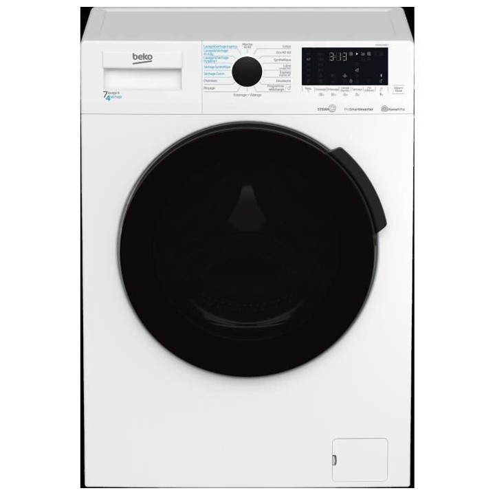 Lave-linge séchant BEKO HTE7614YBST - 7 / 4 kg - Induction - L60cm -
