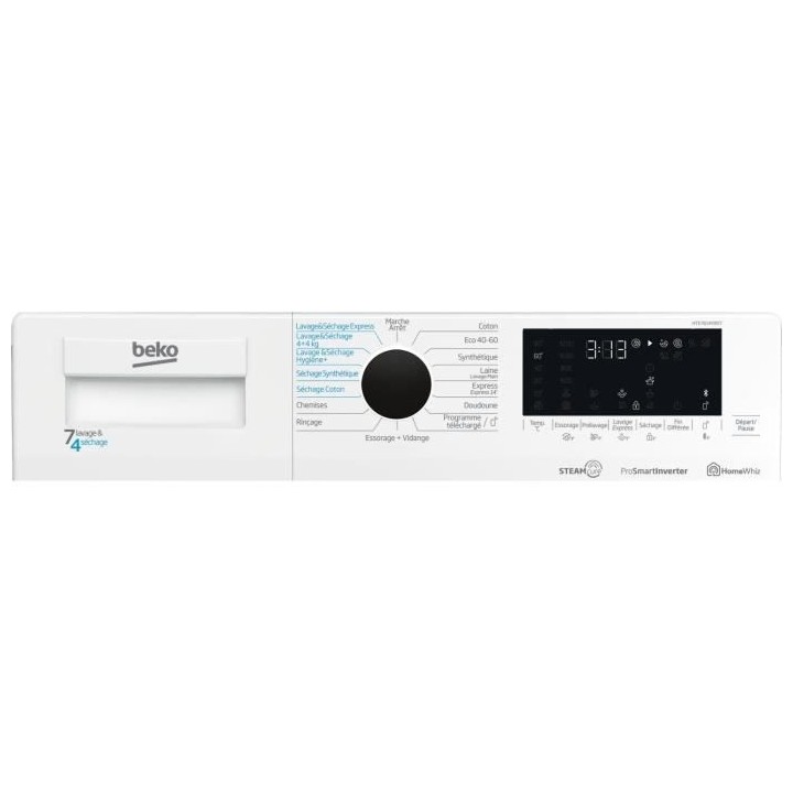 Lave-linge séchant BEKO HTE7614YBST - 7 / 4 kg - Induction - L60cm -