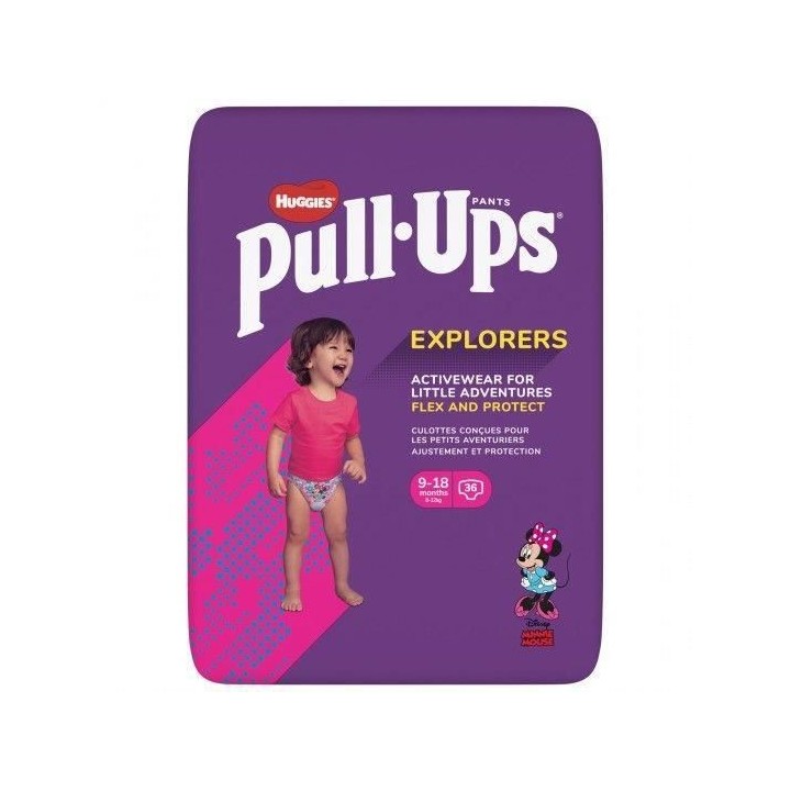 HUGGIES PULL-UPS Couches bébé fille - Taille 4 - 9 a 8 mois - 8 a 12