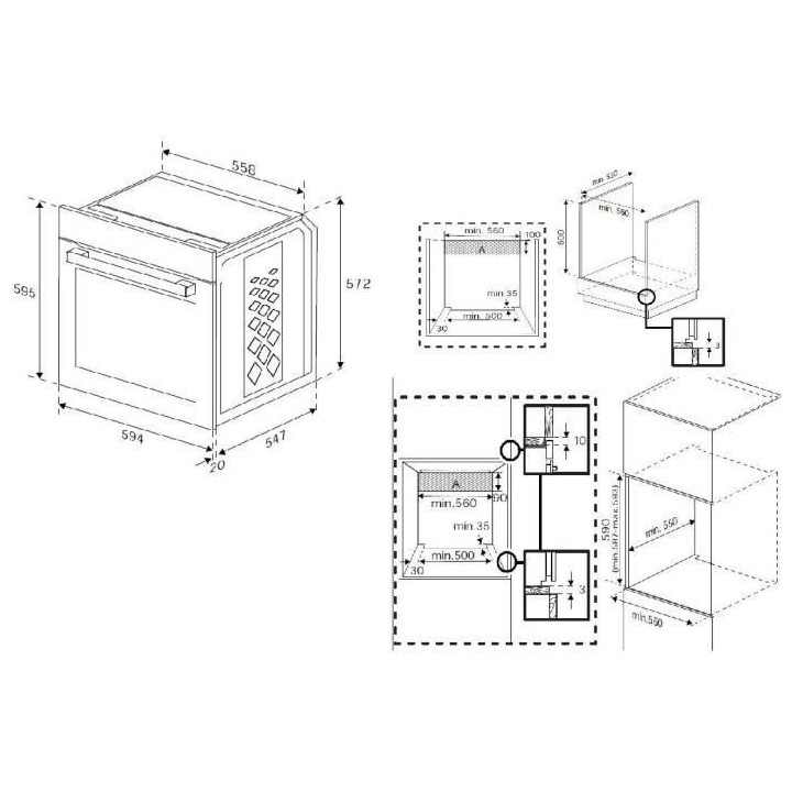 Four encastrable - BEKO - BBIM12300XCE - Chaleur pulsée 3D - 72 L - I