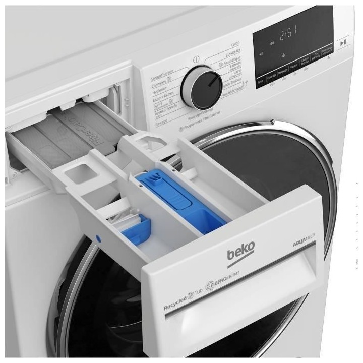 Lave-linge hublot BEKO B5WFT59419W - 9 kg - Induction - L60cm - 1400 t