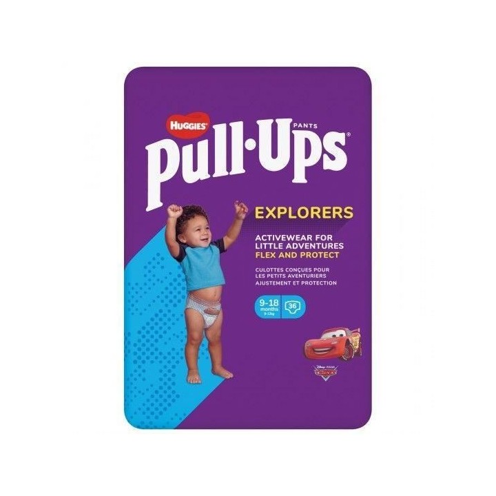 HUGGIES PULL-UPS Couches bébé garçon - Taille 4 - 9 a 18 mois - 8 a