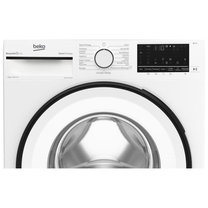 Lave-linge hublot BEKO B3WFT51062WW - 10 kg - Induction - L60cm - 1600