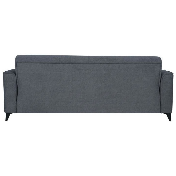 Canapé convertible 3 places - BERGAMO - Tissu gris foncé - 2 coussin