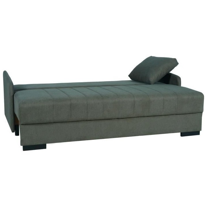 Canapé convertible 3 places - BETTA - Tissu vert foncé - Couchage 14