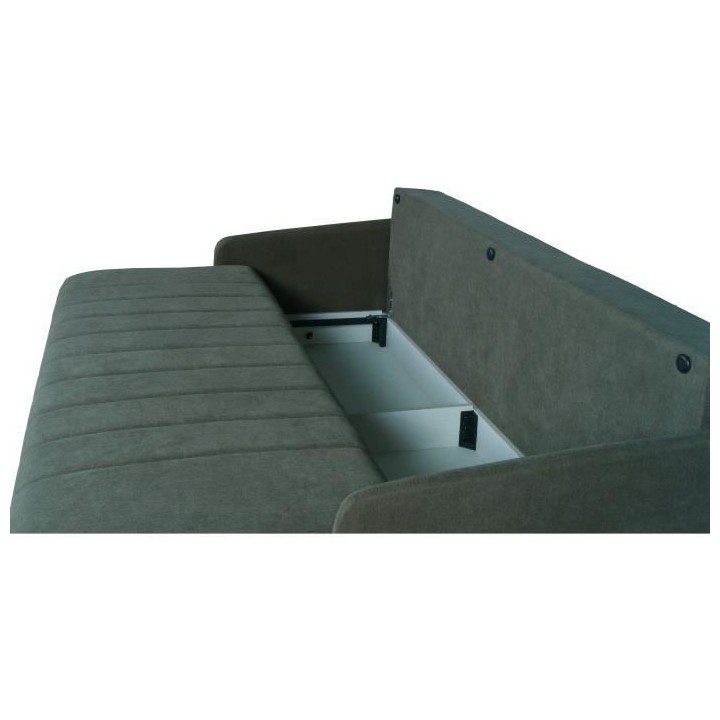 Canapé convertible 3 places - BETTA - Tissu vert foncé - Couchage 14